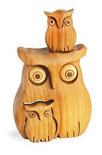 Owl & Two Baby Owls<br>Nesting Family